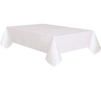 Unique Party - 50180 - Nappe en Plastique Doublée en Papier - 2,74 x 1,37 m - Blanc