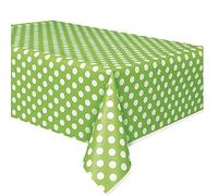 Unique Party - 50261 - Nappe - Plastique à Pois - 2,74 x 1,37 m - Vert Citron