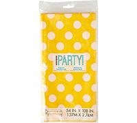 Unique Party - 50263 - Nappe - Plastique à Pois - 2,74 x 1,37 m - Jaune