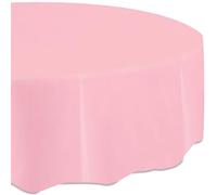 Unique Party - 50382 - Nappe Ronde en Plastique - 2,13 m - Rose Pastel