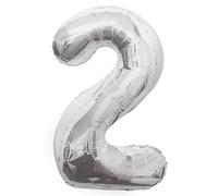 Unique Party - 55752 - Ballon Géant - Numéro 2 - 86 cm - Argent