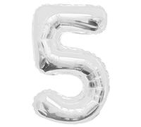 Unique Party - 55755 - Ballon Géant - Numéro 5 - 86 cm - Argent