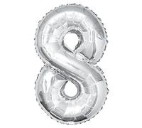 Unique Party - 55758 - Ballon Géant - Numéro 8 - 86 cm - Argent