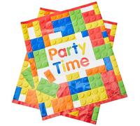 Unique Party 58243 - Pochettes Cadeau - Fête d'Anniversaire à thème de Blocs des Constructions - Paquet de 8, 23 cm x 18 cm