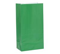 Unique Party - 59007 - Paquet de 12 Sacs Cadeaux - Papier - Vert Forêt