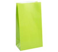 Unique Party - 59017 - Paquet de 12 Sacs Cadeaux - Papier - Vert Citron