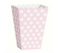 Unique Party - 59298 - Paquet de 8 Boîtes de Pop-Corn à Pois - Rose Pastel