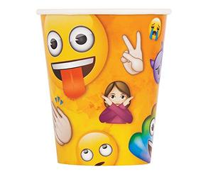 Unique Party 79436-Gobelets en Carton-266 ml-Fête à thème Emoji Arc-en-Ciel-Paquet de 8, 79436, multicolore, 8 Unité (Lot de 1)
