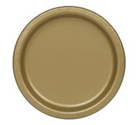 Unique Party- Assiettes en Carton Écologiques-23 cm-Couleur Or-Paquet de 16, 33252EU, Gold
