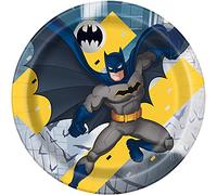 Unique Party Assiettes en Carton Écologiques-23 cm-Fête à thème Batman-Paquet de 8, 77515EU, Multicolour