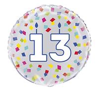 Unique Party Ballon en aluminium en forme de chiffre 13 de 45,7 cm