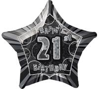 Unique Party - Ballon en plastique, 21ème anniversaire - Film SG35383 (taille unique) (Argent)