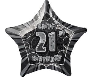 Unique Party - Ballon en plastique, 21ème anniversaire - Film SG35383 (taille unique) (Argent)