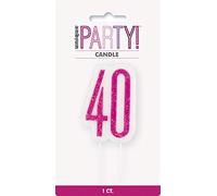 Unique Party- Bougie, 83894, Rose/argenté