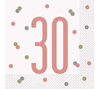 Unique Party- Serviettes de Table en Papier, 84882, Rose Gold