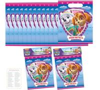 Unique Paw Patrol Lot de 16 sacs à friandises Paw Patrol pour fille, liste de contrôle - Décorations d'anniversaire Skye Paw Patrol Everest et Skye