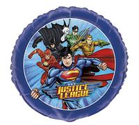 Unique- Round Balloon-18 Packaged | 1 pc. Warner Bros Ballon Rond en Mylar - 45,7 cm | Justice League | emballé | 1 pièce, 49977, Multicolore