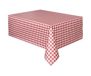 Unique UK 50271 Nappe Plastique-2,74 m x 1,37 m-Vichy Rouge, Multicolour, 274 L x 137 W centimeters