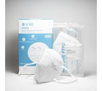UniR Masque de protection respiratoire FFP2, certifié CE, Fabriqué en France,EN 149:2001+A1 2009 - MODULE C2 2022-. EPI EU 2016/425, 5 couches,sachet individuel (Lot de 20pcs)