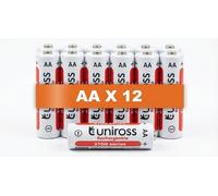 Uniross Lot de 12 Piles Rechargeables AA NiMH 2100 mAh Haute Capacité