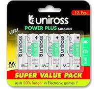 UNIROSS Pack de 12 Piles Alcalines AA-LR6 Power Plus 1,5V G