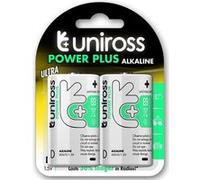 UNIROSS Pack de 2 Piles Alcalines D-LR20 Power Plus 1,5V G