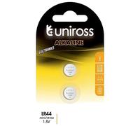 Uniross Pack de 2 Piles Boutons Alcaline LR44/AG13/LR1154-1,5V