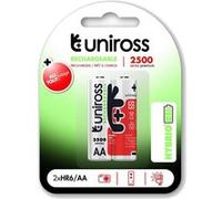 UNIROSS Pack de 2 Piles Rechargeable AA/HR6 2500 NIMH HYBRIO, 1.2V G