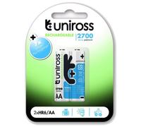 Uniross Piles rechargeables HYBRIO AA/HR6 2700 mAh NiMH 1,2 V – Pack 4×2