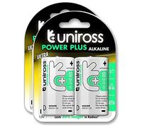 UNiROSS Pack de 2 x 2 Piles Alcalines D-LR20 Power Plus 1,5V