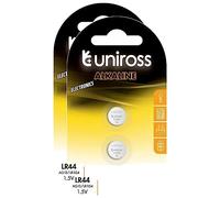 Uniross Pack de 2 x 2 Piles Boutons Alcaline LR44/AG13/LR1154-1,5V