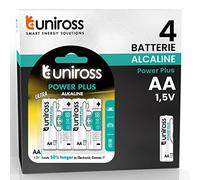 Uniross Pack de 4 Piles Alcalines AA-LR6 Power Plus 1,5V