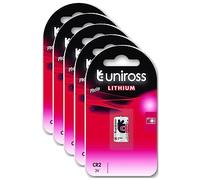 Uniross Pack de 5 Piles Lithium CR2, 3V