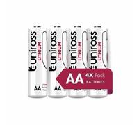 Uniross Pile Stilo Lithium AA 1,5 V Ultra Performance Mignon au lithium - Blister de 4 batteries Li-Ion