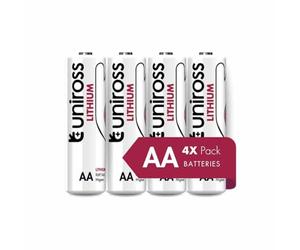 Uniross Pile Stilo Lithium AA 1,5 V Ultra Performance Mignon au lithium - Blister de 4 batteries Li-Ion