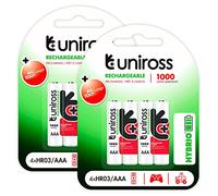 Uniross Piles rechargeables Hybrio Ministilo AAA / HR03 Ni-MH 1,2 V 900 mAh - 2 ampoules de 4 piles