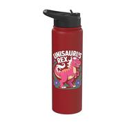 Unisaurus Rex Fun Dinosaure Licorne Rose Stainless Steel Insulated Water Bottle