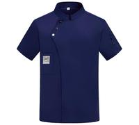 Unisexe Restaurant Chef Uniforme Chemise Manches Courtes Chef Veste Vêtements de Travail Manche Courte