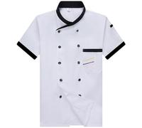 Unisexe Restaurant Chef Uniforme Chemise Manches Courtes Chef Veste Vêtements de Travail Manche Courte
