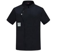 Unisexe Restaurant Chef Uniforme Chemise Manches Courtes Chef Veste Vêtements de Travail Manche Courte