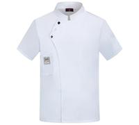 Unisexe Restaurant Chef Uniforme Chemise Manches Courtes Chef Veste Vêtements de Travail Manche Courte