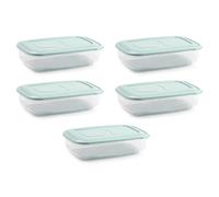 Unishop Lot de 5 boîtes à repas en plastique sans BPA, pour micro-ondes, congélateur, lave-vaisselle et congélateur Vert 3000 ml