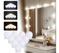 Unisun Miroir Coiffeuse LED, Kit de Lumière de Miroir avec Câble USB | 10 Ampoules, 3 Modes Couleurs et 10 Intensités, Câble Cachés, Boule LED Adhesif,Lumière Miroirr USB pour Coiffeuse Maquillage