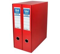 Unisystem - 92327 - Classeur A Levier Unipapel 2 Pieces Rouge A4 (31,8 X 29 X 7,5 Cm)