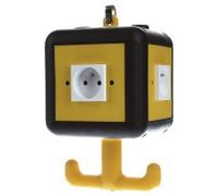 Unité d'alimentation IP20 140x140x252,RAL9011 - Combinaison CEE-Socket à accrocher VH-4 4SF | OBO | VH-4 4SF | 6109806 | Combiné de prises CEE
