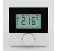 Unité de commande d'ambiance Möhlenhoff Alpha Smart , RLDS 61071-N6 avec radio LED : pile 3 V (2 x LR06/AA), affichage numérique, affichage 32 x 40 mm, tactile, neutre