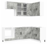 Unité de cuisine LUCCA 8 pcs Gris béton Bois d'ingénierie