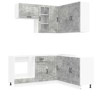Unité de cuisine LUCCA 8 pcs Gris béton Bois d'ingénierie