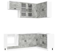 Unité de cuisine PORTO 8 pcs Gris béton Bois d'ingénierie