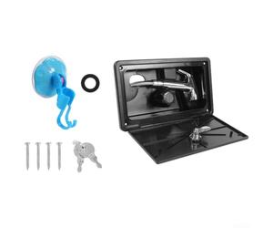 Unité de douche compacte pour camping-car avec contrôle de la température et tuyau en acier de 1,5 m pour caravane (noir) 010554